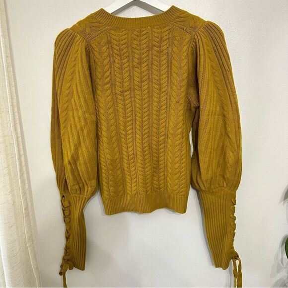 Ulla Johnson Puff Sleeve Sweater in Mustard Wool - Picture 3 of 10